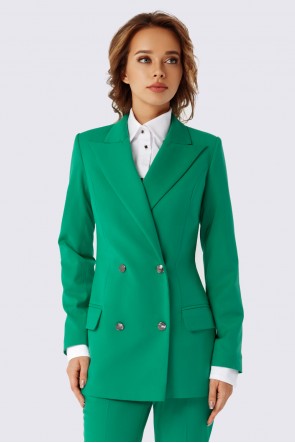 Пиджак зеленый двубортный